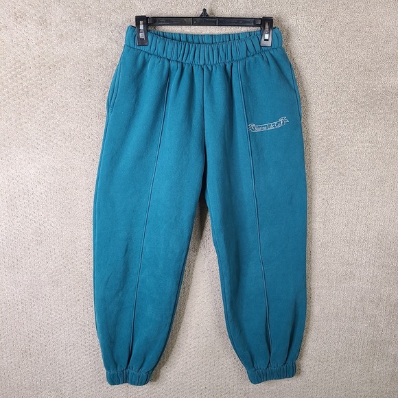 Adika Pants Womens M Blue Jogger Marine Life Co Sweatpants Heavyweight Pull On - Picture 1 of 13